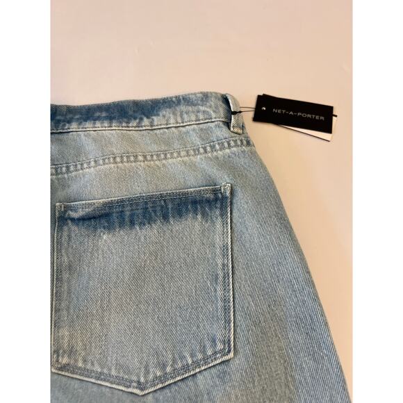 NWT Wandler High Rise Straight Leg Folded Denim Jeans Womens Size 32 Blue Green - Picture 15 of 16